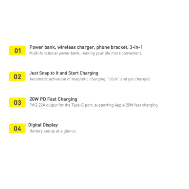 Baseus Magnetic Bracket Wireless Fast Charge Power Bank 10000mAh 20W Blue (With Baseus Xiaobai series fast charging Cable Type-C to Type-C 60W(20V/3A) 50cm Black) Overseas Edition 30 Baseus Magnetic Bracket Wireless Fast Charge Power Bank 10000mAh 20W Blue (With Baseus Xiaobai series fast charging Cable Type-C to Type-C 60W(20V/3A) 50cm Black) Overseas Edition 30