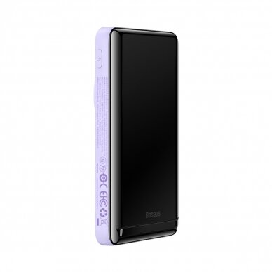 Baseus Magnetic Bracket Wireless Fast Charge Power Bank 10000mAh 20W Violetinis (With Xiaobai series fast charging Cable Type-C to Type-C 60W(20V/3A) 50cm White） 1