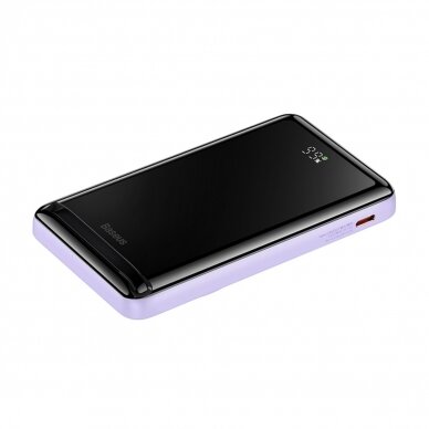 Baseus Magnetic Bracket Wireless Fast Charge Power Bank 10000mAh 20W Violetinis (With Xiaobai series fast charging Cable Type-C to Type-C 60W(20V/3A) 50cm White） 10