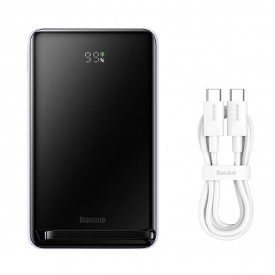 Baseus Magnetic Bracket Wireless Fast Charge Power Bank 10000mAh 20W Violetinis (With Xiaobai series fast charging Cable Type-C to Type-C 60W(20V/3A) 50cm White） 16