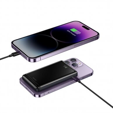 Baseus Magnetic Bracket Wireless Fast Charge Power Bank 10000mAh 20W Violetinis (With Xiaobai series fast charging Cable Type-C to Type-C 60W(20V/3A) 50cm White） 18