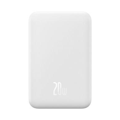 Baseus Magnetic Mini 20000 mAh 20W išorinė baterija – baltas + USB-C / USB-C kabelis 1