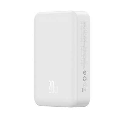 Baseus Magnetic Mini 20000 mAh 20W išorinė baterija – baltas + USB-C / USB-C kabelis 4