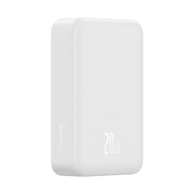 Baseus Magnetic Mini 20000 mAh 20W išorinė baterija – baltas + USB-C / USB-C kabelis 5
