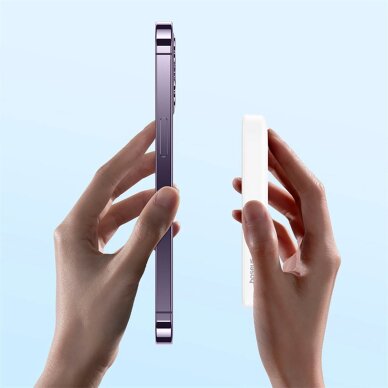 Išorinė baterija Baseus Magnetic Mini Air PPCXM06A 6000 mAh 20 W su Simple Series USB-C kabeliu – balta 14