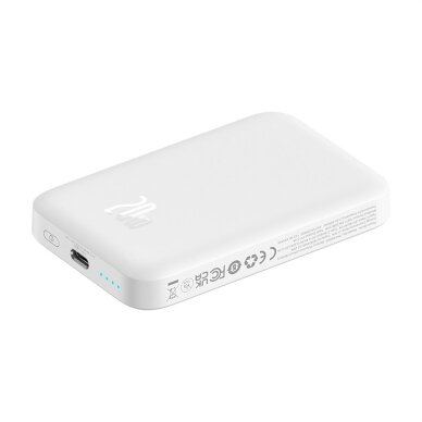 Išorinė baterija Baseus Magnetic Mini Air PPCXM06A 6000 mAh 20 W su Simple Series USB-C kabeliu – balta 13 Išorinė baterija Baseus Magnetic Mini Air PPCXM06A 6000 mAh 20 W su Simple Series USB-C kabeliu – balta 13