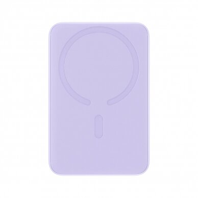 Baseus Magnetic Mini Induction Powerbank 10000mAh 20W - violetinis + USB-C - USB-C Kabelis 1