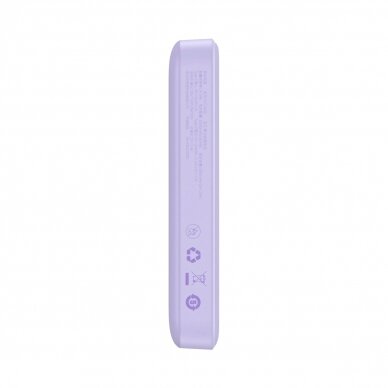 Baseus Magnetic Mini Induction Powerbank 10000mAh 20W - violetinis + USB-C - USB-C Kabelis 5