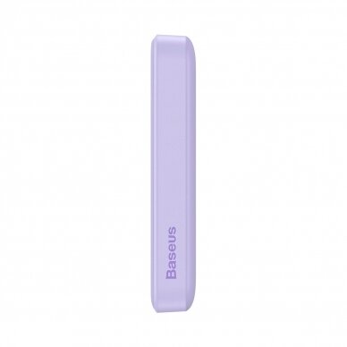 Baseus Magnetic Mini Induction Powerbank 10000mAh 20W - violetinis + USB-C - USB-C Kabelis 6