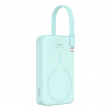 Baseus Magnetic Mini MagSafe 10000mAh 20W powerbankbuilt-in Lightning Kabelis - blue + Baseus Simple Series USB-C - USB-C 60W 0.3m Kabelis 7 Baseus Magnetic Mini MagSafe 10000mAh 20W powerbankbuilt-in Lightning Kabelis - blue + Baseus Simple Series USB-C - USB-C 60W 0.3m Kabelis 7
