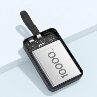 Baseus Magnetic Mini MagSafe 10000mAh 30W powerbankbuilt-in USB-C Kabelis - Juodas + Baseus Simple Series USB-C - USB-C 60W 0.3m Kabelis 12