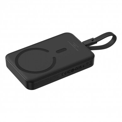 Baseus Magnetic Mini MagSafe 10000mAh 30W powerbankbuilt-in USB-C Kabelis - Juodas + Baseus Simple Series USB-C - USB-C 60W 0.3m Kabelis 2