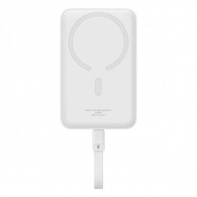 Baseus Magnetic Mini MagSafe 10000mAh 30W powerbankbuilt-in USB-C Kabelis - baltas + Baseus Simple Series USB-C - USB-C 60W 0.3m Kabelis 1