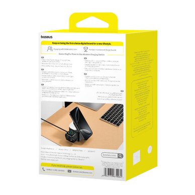 Belaidis įkroviklis Baseus MagPro 3in1 25 W su MagSafe telefonui ir išmaniajam laikrodžiui – juodas 9