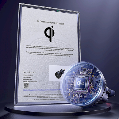 Baseus MagPro BS-CW04 automobilinis laikiklis su Qi2.0 15W belaidžiu įkrovikliu (grotelėms) – juodas 11 Baseus MagPro BS-CW04 automobilinis laikiklis su Qi2.0 15W belaidžiu įkrovikliu (grotelėms) – juodas 11