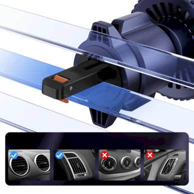 Baseus MagPro BS-CW04 automobilinis laikiklis su Qi2.0 15W belaidžiu įkrovikliu (grotelėms) – juodas 13 Baseus MagPro BS-CW04 automobilinis laikiklis su Qi2.0 15W belaidžiu įkrovikliu (grotelėms) – juodas 13