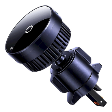 Baseus MagPro BS-CW04 automobilinis laikiklis su Qi2.0 15W belaidžiu įkrovikliu (grotelėms) – juodas