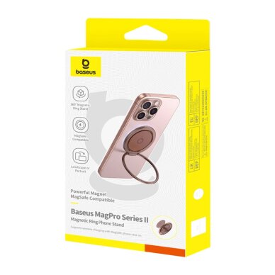 Magnetinis žiedas Baseus MagPro II su stovo funkcija – raudono aukso 3