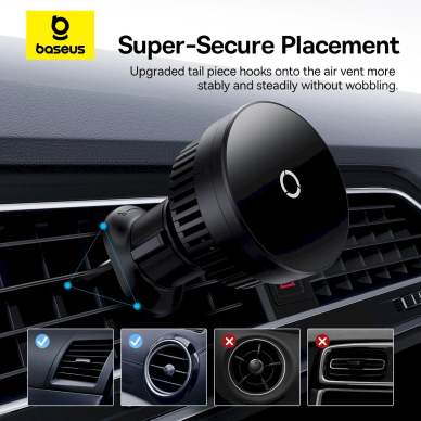Baseus MagPro Series Automobilinis laikiklis15W inductive Įkroviklis air vent - Juodas 17