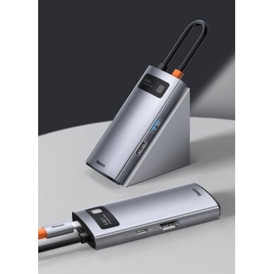 Baseus Metal Gleam 4in1 Daugiafunkcinis Šakotuvas HUB USB Type C - USB Type C 100 W / HDMI 4K 30 Hz / 1x USB 3.2 Gen 1 / 1x USB 2.0 (CAHUB-CY0G) UGLX912 11 Baseus Metal Gleam 4in1 Daugiafunkcinis Šakotuvas HUB USB Type C - USB Type C 100 W / HDMI 4K 30 Hz / 1x USB 3.2 Gen 1 / 1x USB 2.0 (CAHUB-CY0G) UGLX912 11