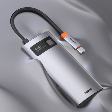 Baseus Metal Gleam 4in1 Daugiafunkcinis Šakotuvas HUB USB Type C - USB Type C 100 W / HDMI 4K 30 Hz / 1x USB 3.2 Gen 1 / 1x USB 2.0 (CAHUB-CY0G) UGLX912 18 Baseus Metal Gleam 4in1 Daugiafunkcinis Šakotuvas HUB USB Type C - USB Type C 100 W / HDMI 4K 30 Hz / 1x USB 3.2 Gen 1 / 1x USB 2.0 (CAHUB-CY0G) UGLX912 18