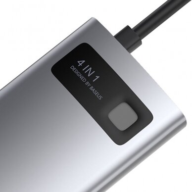 Baseus Metal Gleam 4in1 Daugiafunkcinis Šakotuvas HUB USB Type C - USB Type C 100 W / HDMI 4K 30 Hz / 1x USB 3.2 Gen 1 / 1x USB 2.0 (CAHUB-CY0G) UGLX912 3 Baseus Metal Gleam 4in1 Daugiafunkcinis Šakotuvas HUB USB Type C - USB Type C 100 W / HDMI 4K 30 Hz / 1x USB 3.2 Gen 1 / 1x USB 2.0 (CAHUB-CY0G) UGLX912 3