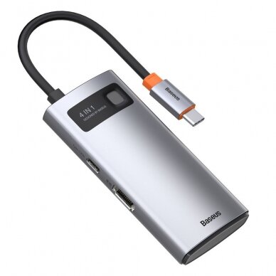 Baseus Metal Gleam 4in1 Daugiafunkcinis Šakotuvas HUB USB Type C - USB Type C 100 W / HDMI 4K 30 Hz / 1x USB 3.2 Gen 1 / 1x USB 2.0 (CAHUB-CY0G) UGLX912 6 Baseus Metal Gleam 4in1 Daugiafunkcinis Šakotuvas HUB USB Type C - USB Type C 100 W / HDMI 4K 30 Hz / 1x USB 3.2 Gen 1 / 1x USB 2.0 (CAHUB-CY0G) UGLX912 6