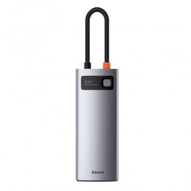 Baseus Metal Gleam Series 5-in-1 Multifunkcinis Šakotuvas HUB USB Type C - USB Type C 100 W / HDMI 4K 30 Hz / 3x USB 3.2 Gen 1 (CAHUB-CX0G) 1
