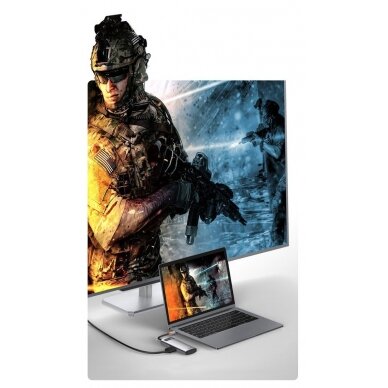 Baseus Metal Gleam Series 5-in-1 Multifunkcinis Šakotuvas HUB USB Type C - USB Type C 100 W / HDMI 4K 30 Hz / 3x USB 3.2 Gen 1 (CAHUB-CX0G) 14
