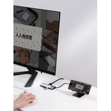 Baseus Metal Gleam Series 5-in-1 Multifunkcinis Šakotuvas HUB USB Type C - USB Type C 100 W / HDMI 4K 30 Hz / 3x USB 3.2 Gen 1 (CAHUB-CX0G) 17