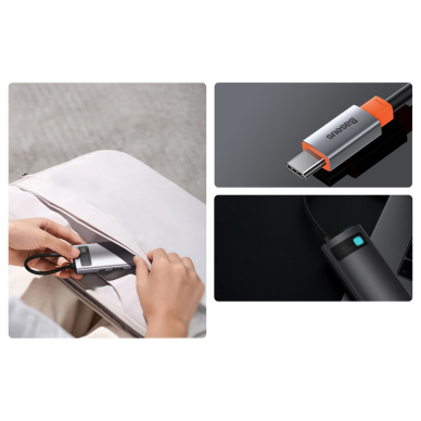 Jungčių Daugiklis Baseus Metal Gleam Series 7-in-1 multifunctional type-C HUB docking station HDMI TF cards PD Pilkas (WKWG020113) UGLX912 20 Jungčių Daugiklis Baseus Metal Gleam Series 7-in-1 multifunctional type-C HUB docking station HDMI TF cards PD Pilkas (WKWG020113) UGLX912 20
