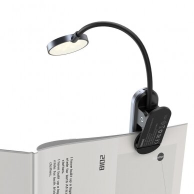 Baseus mini LED Skaitymo Lempa Su Spaustuku Pilka (DGRAD-0G) 2