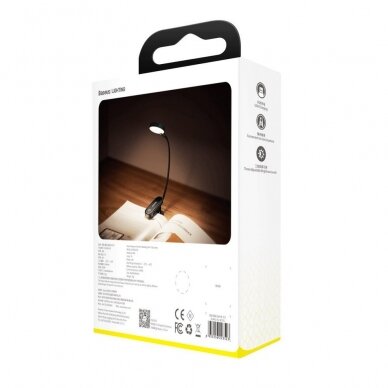 Baseus mini LED Skaitymo Lempa Su Spaustuku Pilka (DGRAD-0G) 5