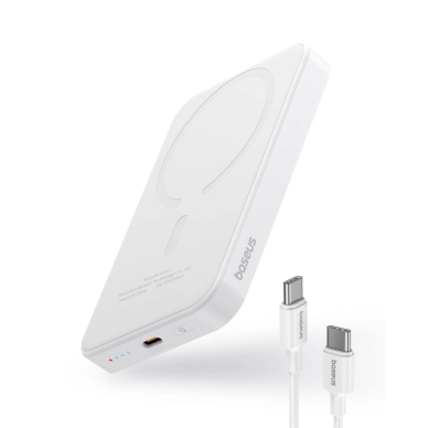 Baseus mini Power Bank 5000mAh 20W + USB-C kabelis (20V/3A) – baltas 2