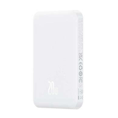 Baseus mini Power Bank 5000mAh 20W + USB-C kabelis (20V/3A) – baltas