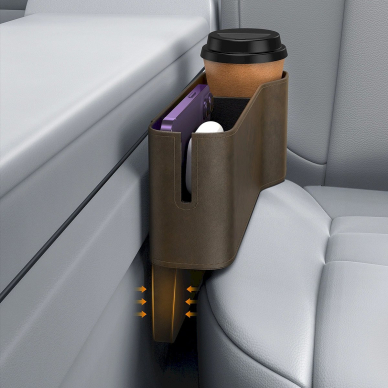 Baseus OrganizeFun Series automobilio konsolės daiktadėžė – marmuro ruda 3