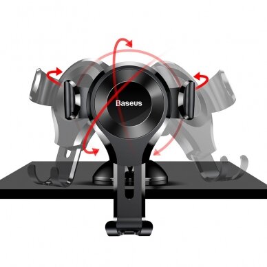 Baseus Osculum Gravitacinis Automobilinis Telefono Laikiklis Tvirtinamas Prie Automobilio Panelės Ar Priekinio Stiklo Juodas (Suyl-Xp01) 3