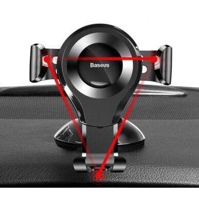 Baseus Osculum Gravitacinis Automobilinis Telefono Laikiklis Tvirtinamas Prie Automobilio Panelės Ar Priekinio Stiklo Juodas (Suyl-Xp01) 4