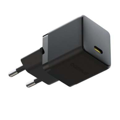Sieninis įkroviklis Baseus Palm 1C 20 W su Baseus Mini White USB-C 60 W (20 V/3 A) 1 m kabeliu – juodas 2 Sieninis įkroviklis Baseus Palm 1C 20 W su Baseus Mini White USB-C 60 W (20 V/3 A) 1 m kabeliu – juodas 2