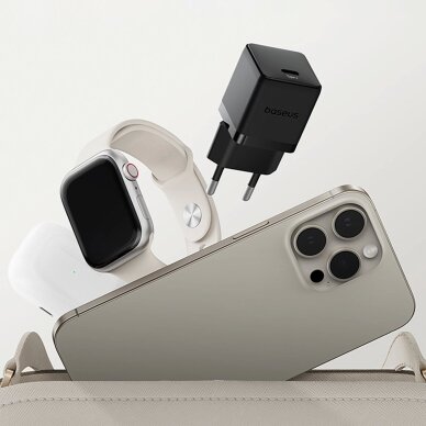 Sieninis įkroviklis Baseus Palm 1C 20 W su Baseus Mini White USB-C 60 W (20 V/3 A) 1 m kabeliu – juodas 8 Sieninis įkroviklis Baseus Palm 1C 20 W su Baseus Mini White USB-C 60 W (20 V/3 A) 1 m kabeliu – juodas 8