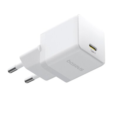 Sieninis įkroviklis Baseus Palm 1C 20 W su Baseus Mini White USB-C 60 W (20 V/3 A) 1 m kabeliu – baltas 2 Sieninis įkroviklis Baseus Palm 1C 20 W su Baseus Mini White USB-C 60 W (20 V/3 A) 1 m kabeliu – baltas 2