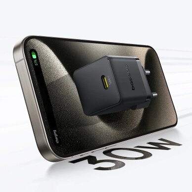 Sieninis įkroviklis Baseus Palm 30 W USB-C – baltas 7 Sieninis įkroviklis Baseus Palm 30 W USB-C – baltas 7