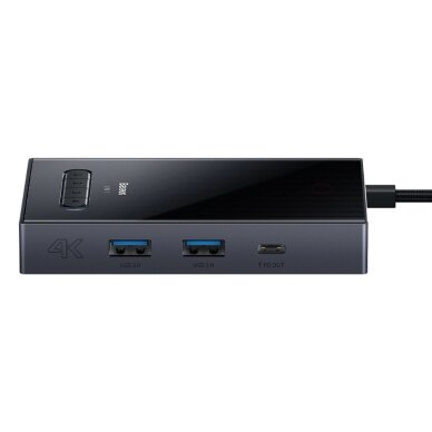 USB-C hubas Baseus PioneerJoy 8-in-1 HDMI 4K@60Hz + HDMI 4K@30Hz + DisplayPort 8K@30Hz + VGA + 2 × USB-A 3.0 + 2 × USB-C – pilkas 1 USB-C hubas Baseus PioneerJoy 8-in-1 HDMI 4K@60Hz + HDMI 4K@30Hz + DisplayPort 8K@30Hz + VGA + 2 × USB-A 3.0 + 2 × USB-C – pilkas 1