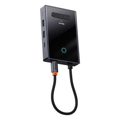 USB-C hubas Baseus PioneerJoy 8-in-1 HDMI 4K@60Hz + HDMI 4K@30Hz + DisplayPort 8K@30Hz + VGA + 2 × USB-A 3.0 + 2 × USB-C – pilkas 2