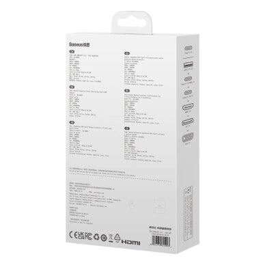 USB-C hubas Baseus PioneerJoy 8-in-1 HDMI 4K@60Hz + HDMI 4K@30Hz + DisplayPort 8K@30Hz + VGA + 2 × USB-A 3.0 + 2 × USB-C – pilkas 6 USB-C hubas Baseus PioneerJoy 8-in-1 HDMI 4K@60Hz + HDMI 4K@30Hz + DisplayPort 8K@30Hz + VGA + 2 × USB-A 3.0 + 2 × USB-C – pilkas 6