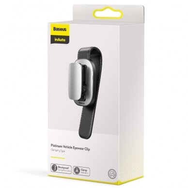 Baseus Platinum Vehicle Eyewear Clip Clamping Type Sidabrinis (Acyjn-B0S) 20 Baseus Platinum Vehicle Eyewear Clip Clamping Type Sidabrinis (Acyjn-B0S) 20