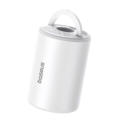 Baseus PocketGo Pro turistinė pompa su oro išleidimo funkcija ir LED žibintuvėliu – baltas 1