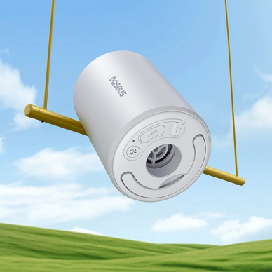 Baseus PocketGo Pro turistinė pompa su oro išleidimo funkcija ir LED žibintuvėliu – baltas 8