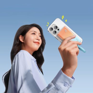 Išorinė baterija Baseus Popsicle 5200 mAh 20 W su integruotu Lightning kabeliu (+ baltas Baseus Simple USB-C – USB-C 60 W 20 V/3 A 30 cm kabelis) – mėlyna / oranžinė 7 Išorinė baterija Baseus Popsicle 5200 mAh 20 W su integruotu Lightning kabeliu (+ baltas Baseus Simple USB-C – USB-C 60 W 20 V/3 A 30 cm kabelis) – mėlyna / oranžinė 7