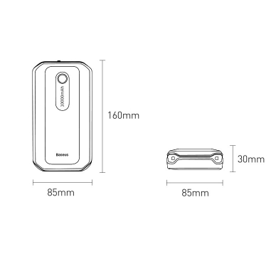 Baseus power bank Power Starter Jump Starter booster 1000mAh 12V (1000A / 500A) + crocodile clips black (CGNL020101) 17 Baseus power bank Power Starter Jump Starter booster 1000mAh 12V (1000A / 500A) + crocodile clips black (CGNL020101) 17